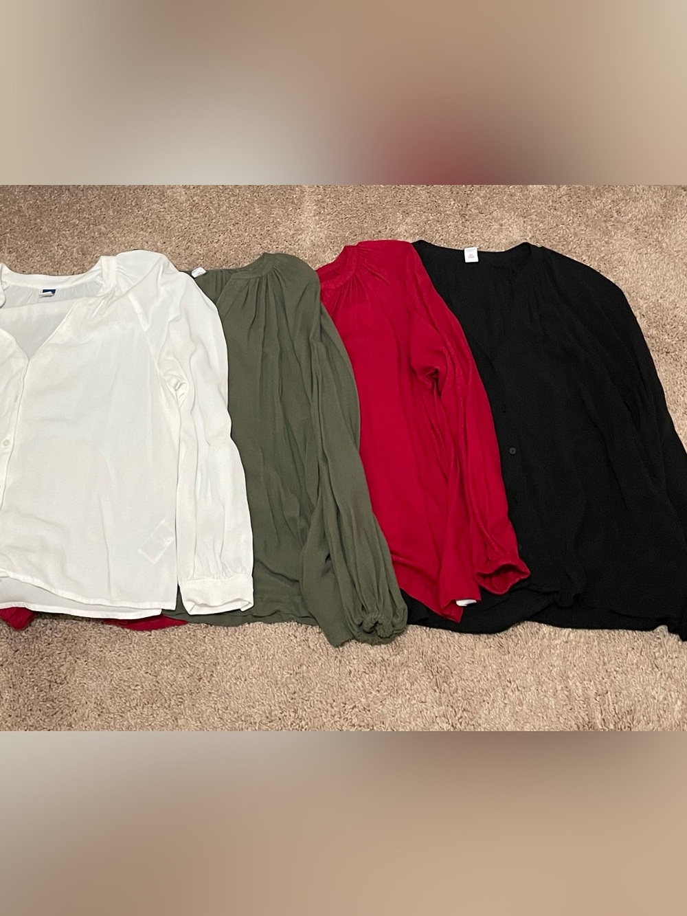 Old Navy Women’s V-neck Long Sleeve Rayon /Viscose Blouses - Bundle 4 x $40